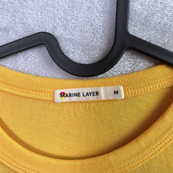 Marine Layer Yellow T-Shirt Nature Valley Women's Medium Short Sleeve Stretch - Picture 8 of 13